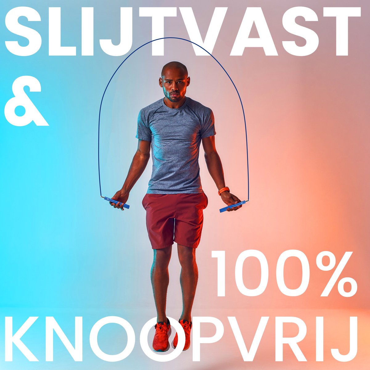 DK.® Professioneel Sport Springtouw - Speedrope - Jump Rope - voor Volwassenen en Kinderen - Crosstraining HIIT en Krachttraining - Blauw — afbeelding 2