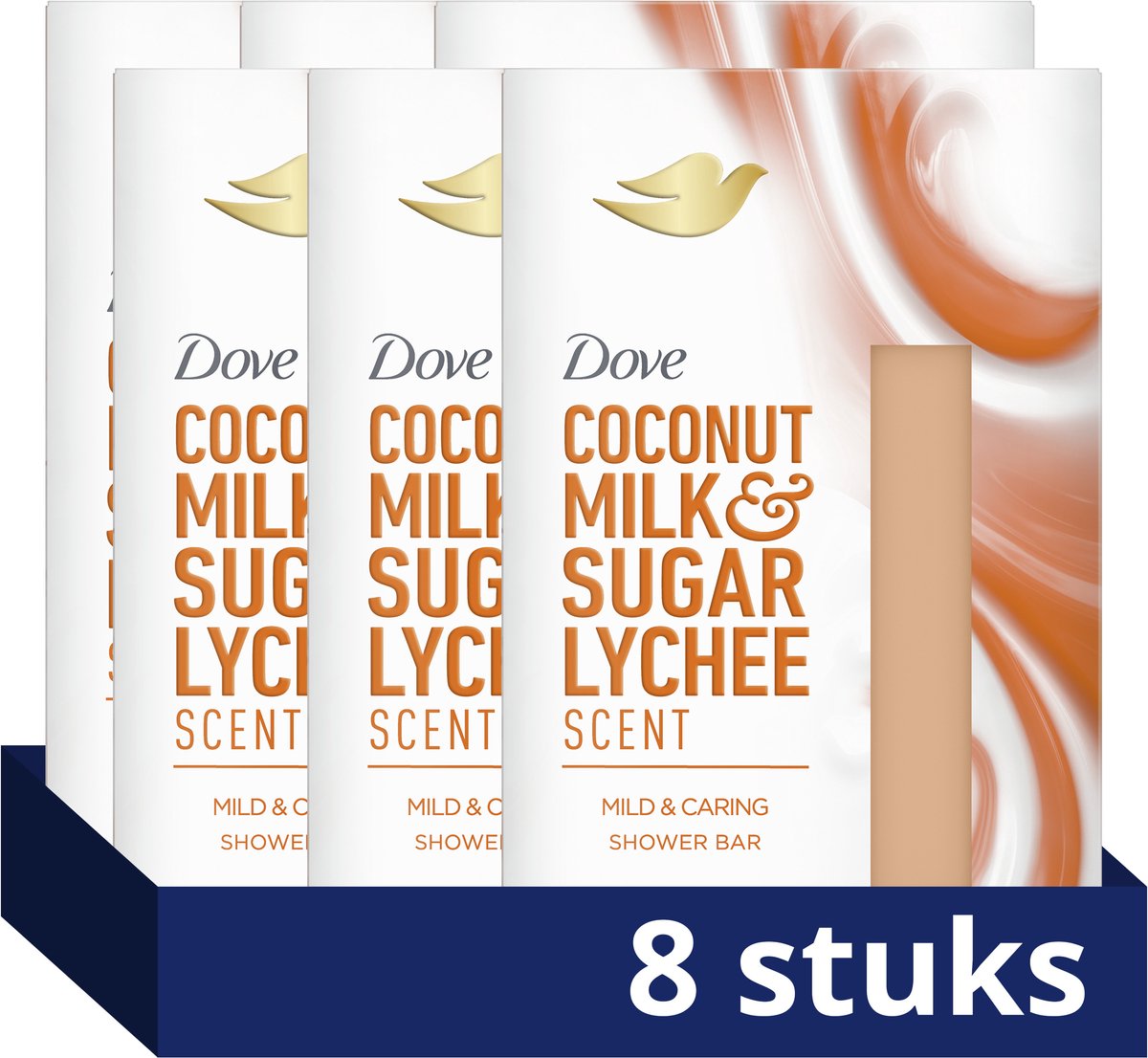 DOVE Plant Milk Fragrance Collection Beauty Bar - Coconut Milk & Sugar Lychee - voor een stralende en gehydrateerde huid - 8 x 141 g