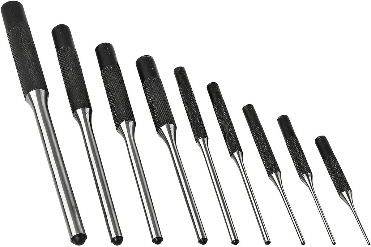 Set van 9 Splintdrivers met Opbergtas, Geschikt voor Juweliers, Horlogemakers en Houtbewerkers, Inclusief Diverse Maten van 1-16 tot 5-16 Inch