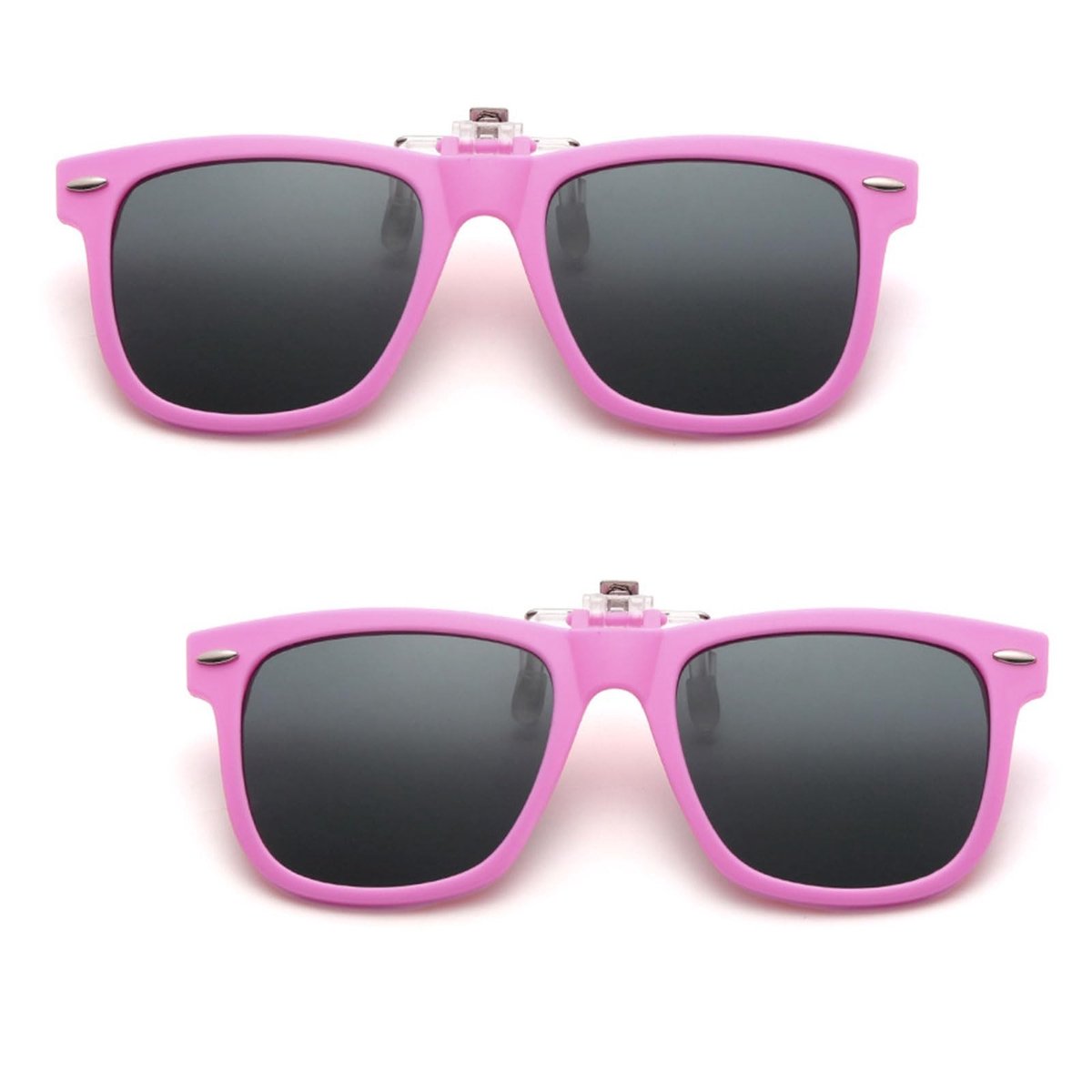 MTTproducts- Zonnebril Kinderen - 2 Paar Gepolariseerde Zonnebril - UV400 Bescherming - Clip-On - Roze - Krasbestendig Materiaal