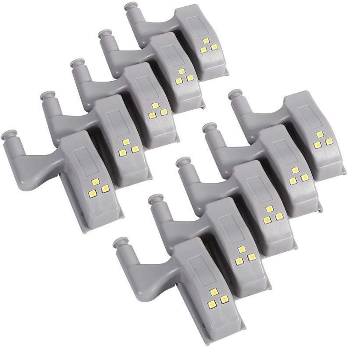 MTTproducts - Universele Keuken Scharnieren - LED Verlichting - Warm Wit - Duurzaam en Eenvoudig te Installeren - Ideaal voor Keukenkasten - 10 Stuks