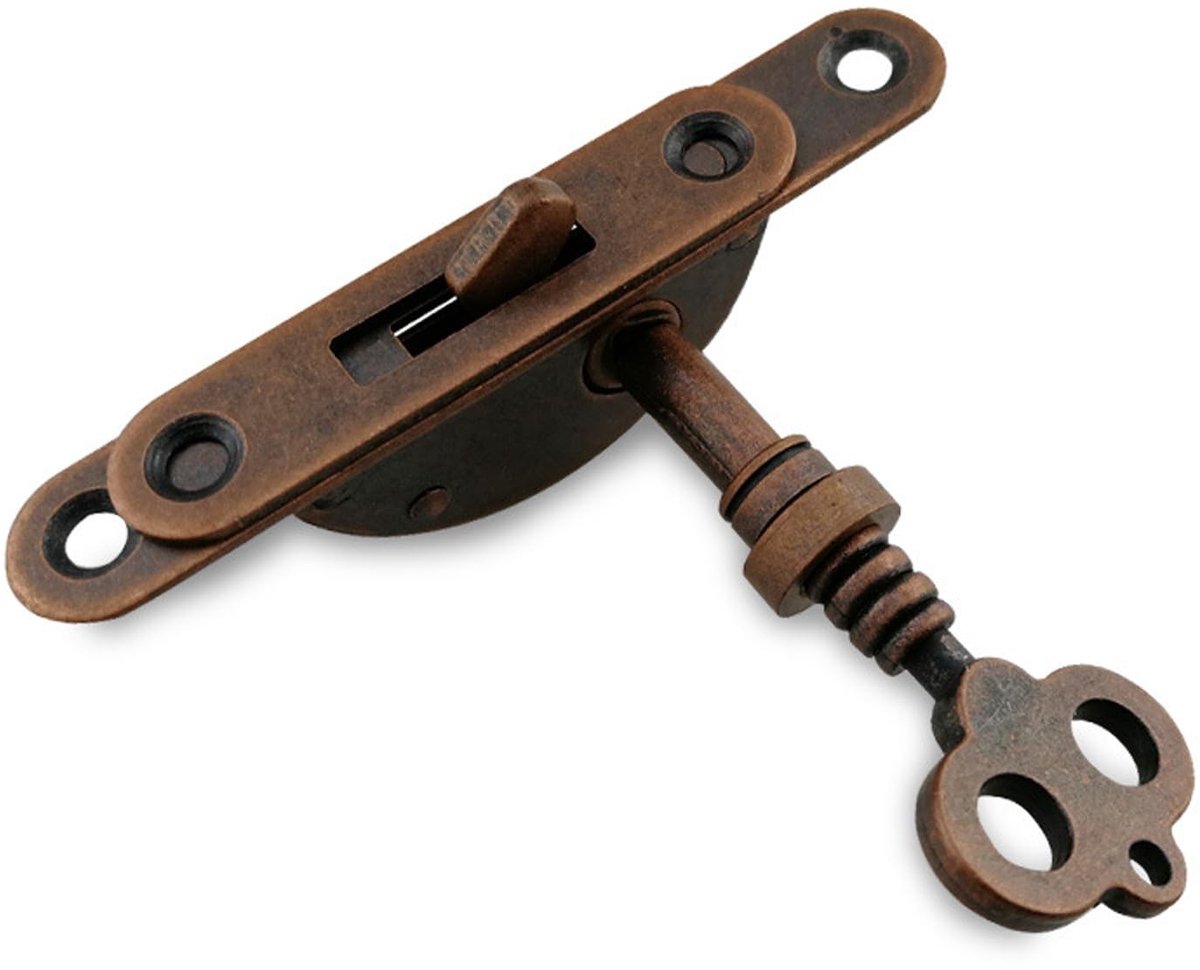 MTTproducts - Kabinet Lock Set - Vintage Kast Slot - Retro Brons - Sieraden Meubel Slot - Geschikt voor Laden en Kasten - Antiek Design