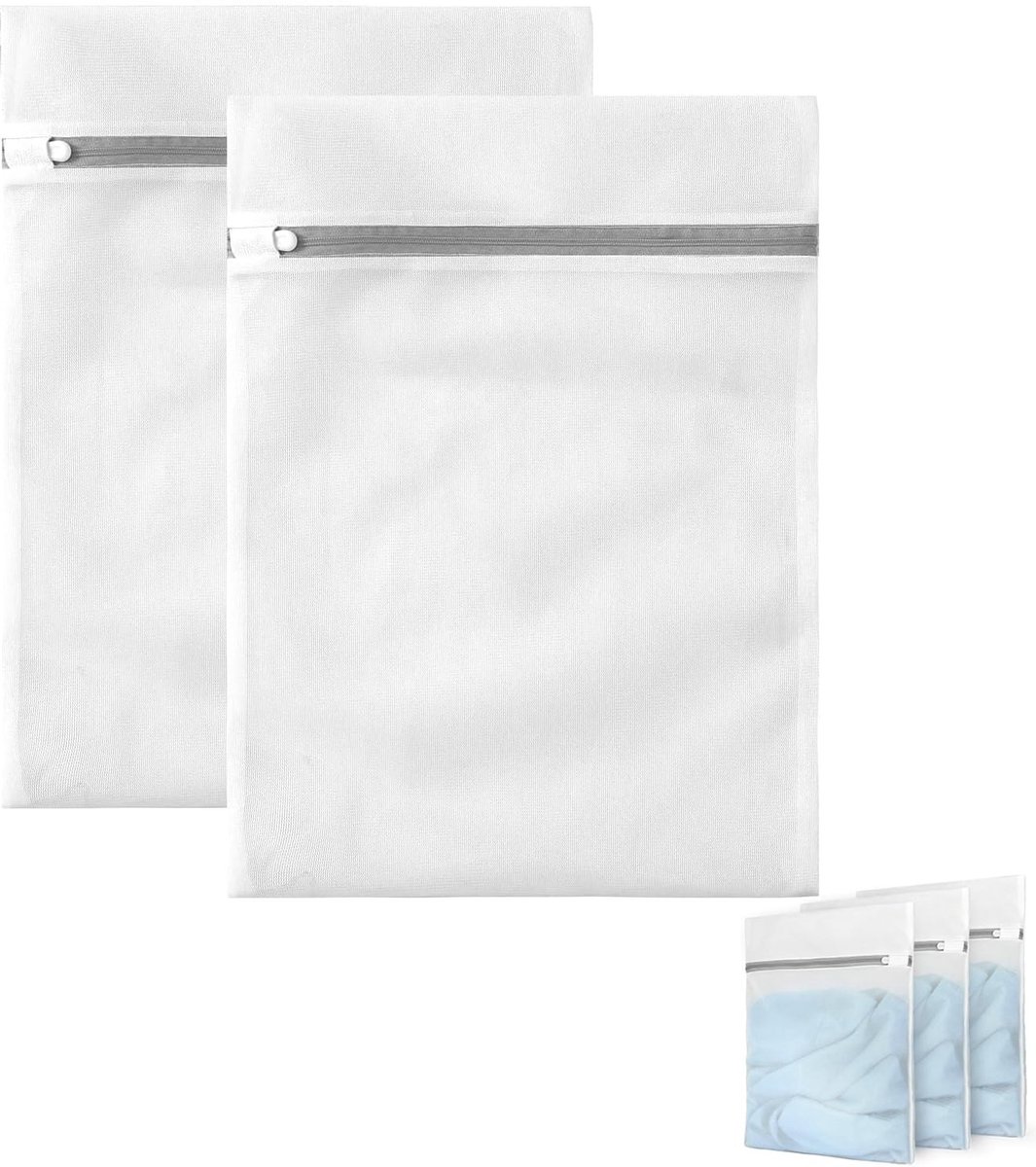 MTTproducts- Waszak Groot - Waszakjes met Rits - Wasnet voor Wasmachine - Waszakken voor Wasgoed - Waszakje voor Kleding - Duurzaam Polyester 40x50/50x60 cm