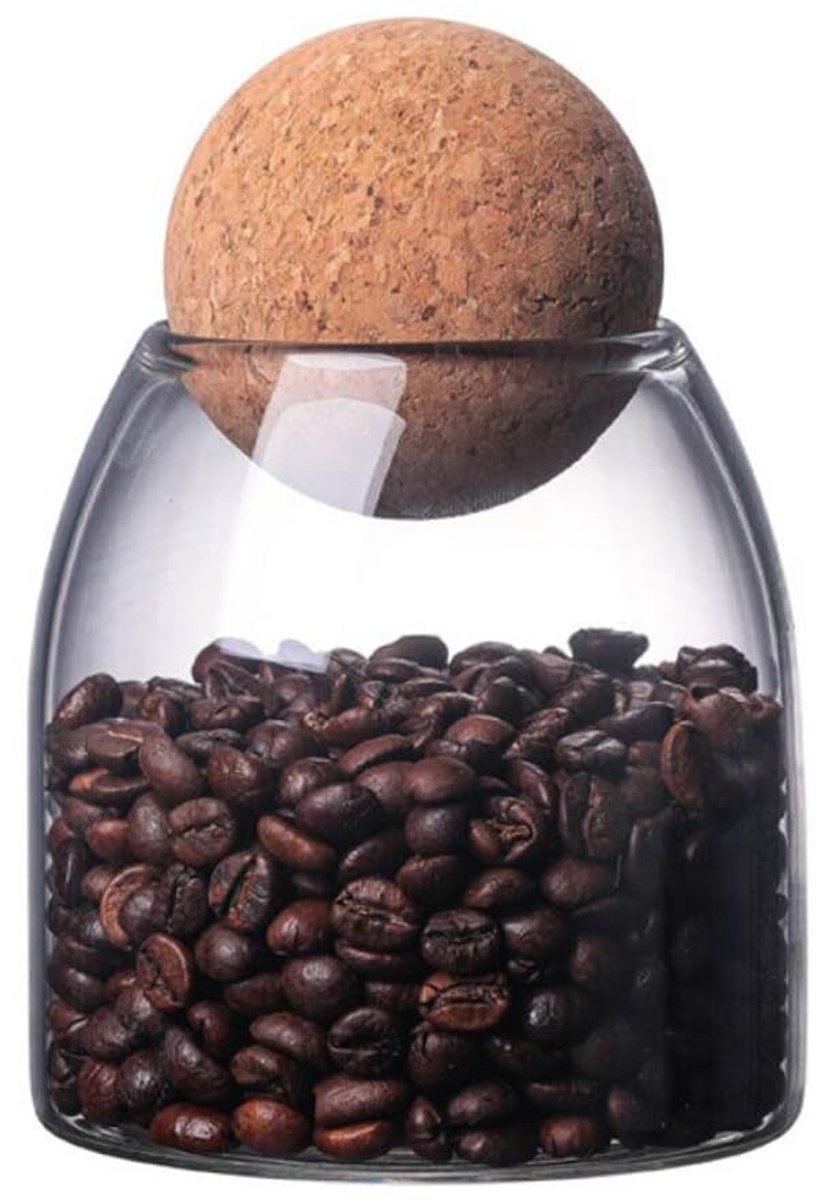 MTTproducts- Glazen Pot 500ml - Houten Kurkdeksel - Luchtdichte Afdichting - Voedselopslag - Transparant - Duurzaam Glasmateriaal - Voedselopslagpot