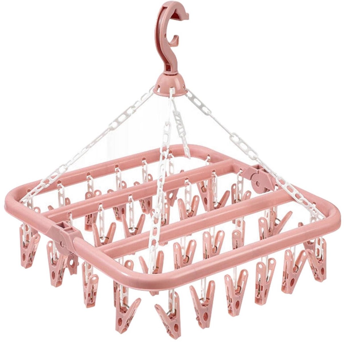 MTTproducts- Droogrek Draaibaar - Wasrek Inklapbaar - 32 Klemmen - Antislip - Opvouwbaar - Hoogwaardig PP-Plastic