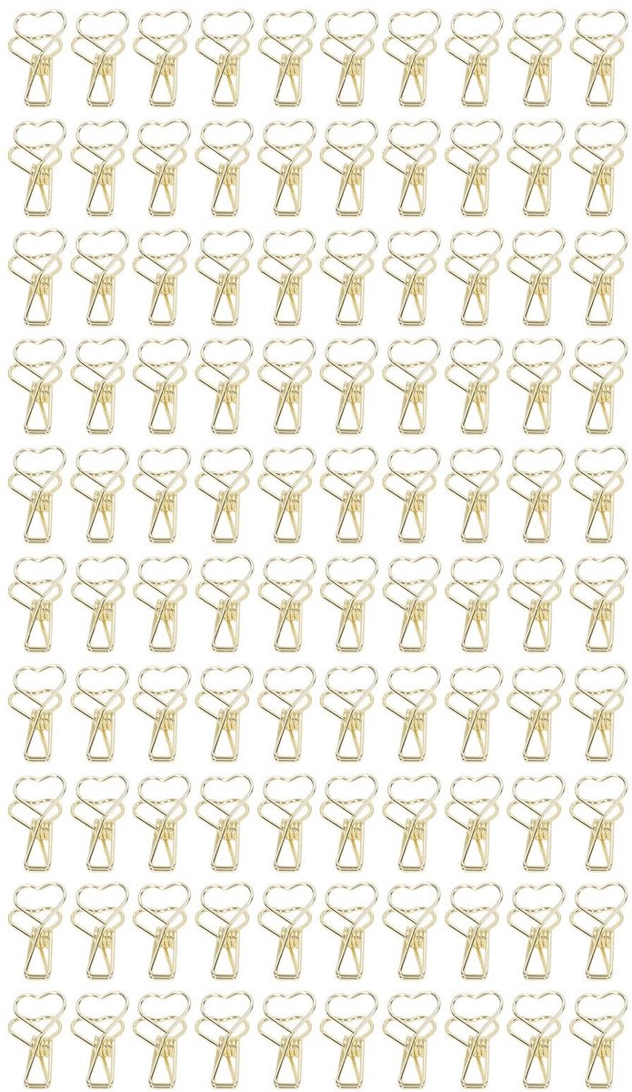 MTTproducts- Binder Clips 100 Stuks - Metalen Bindclips - Schattige Mini Binderclips - Duurzaam Ontwerp - Geschikt voor Documenten - Handige Holle Clips - Binders