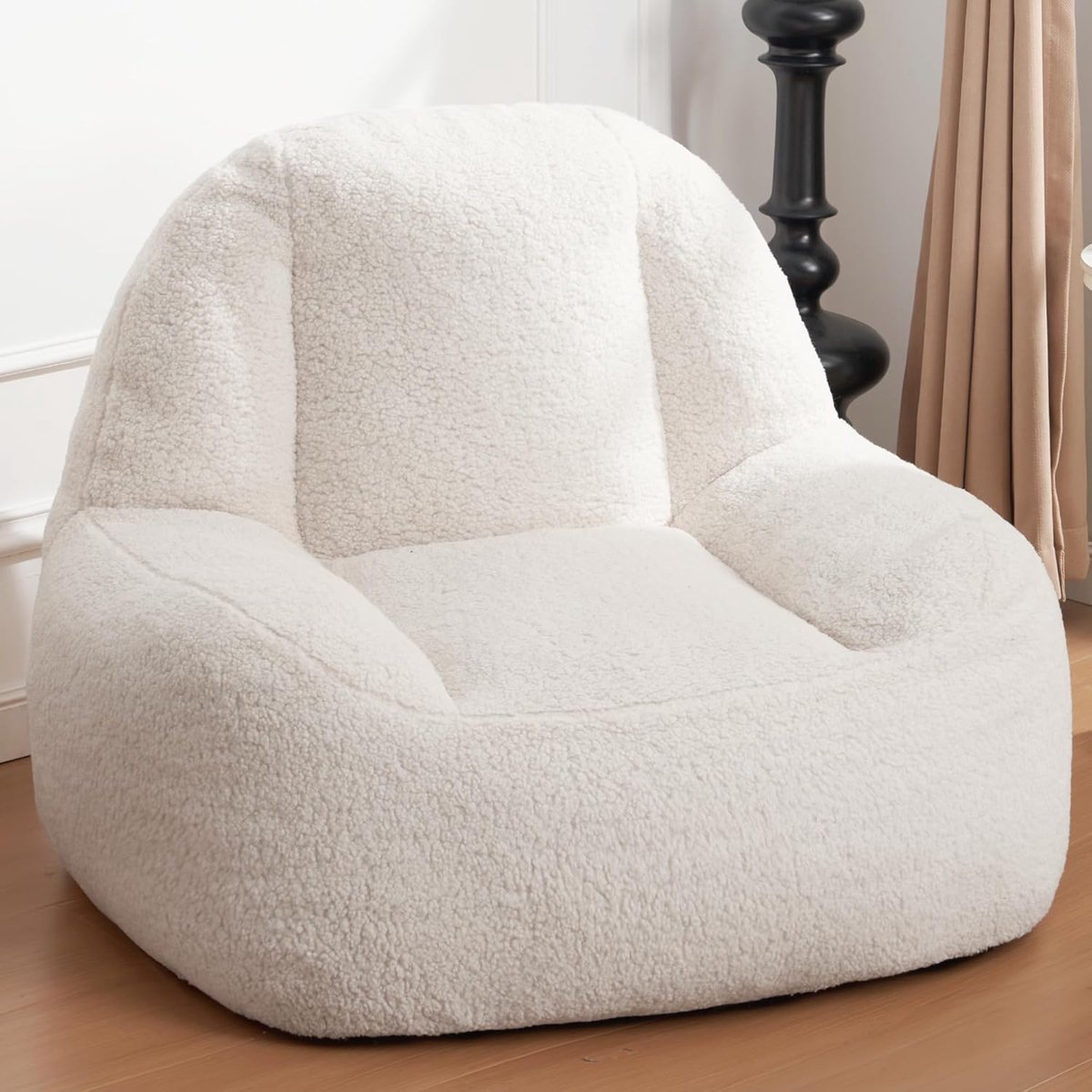 Luxe Sherpa Zitzak met Hoge Densiteit Schuimvulling – Comfortabele Fauteuil voor Woonkamer en Slaapkamer
