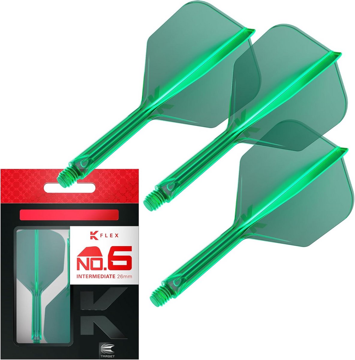 K Flex geïntegreerd flight en shaft systeem voor darts 90 graden hoek