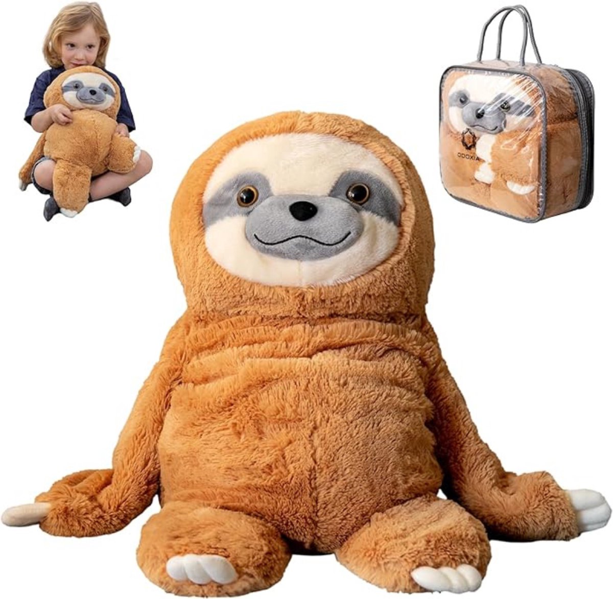 QIN® Verzwaringsknuffel - Verzwaarde Knuffel - Verzwaringsknuffel Volwassenen - Bruin - 14cm x 32cm x 53cm