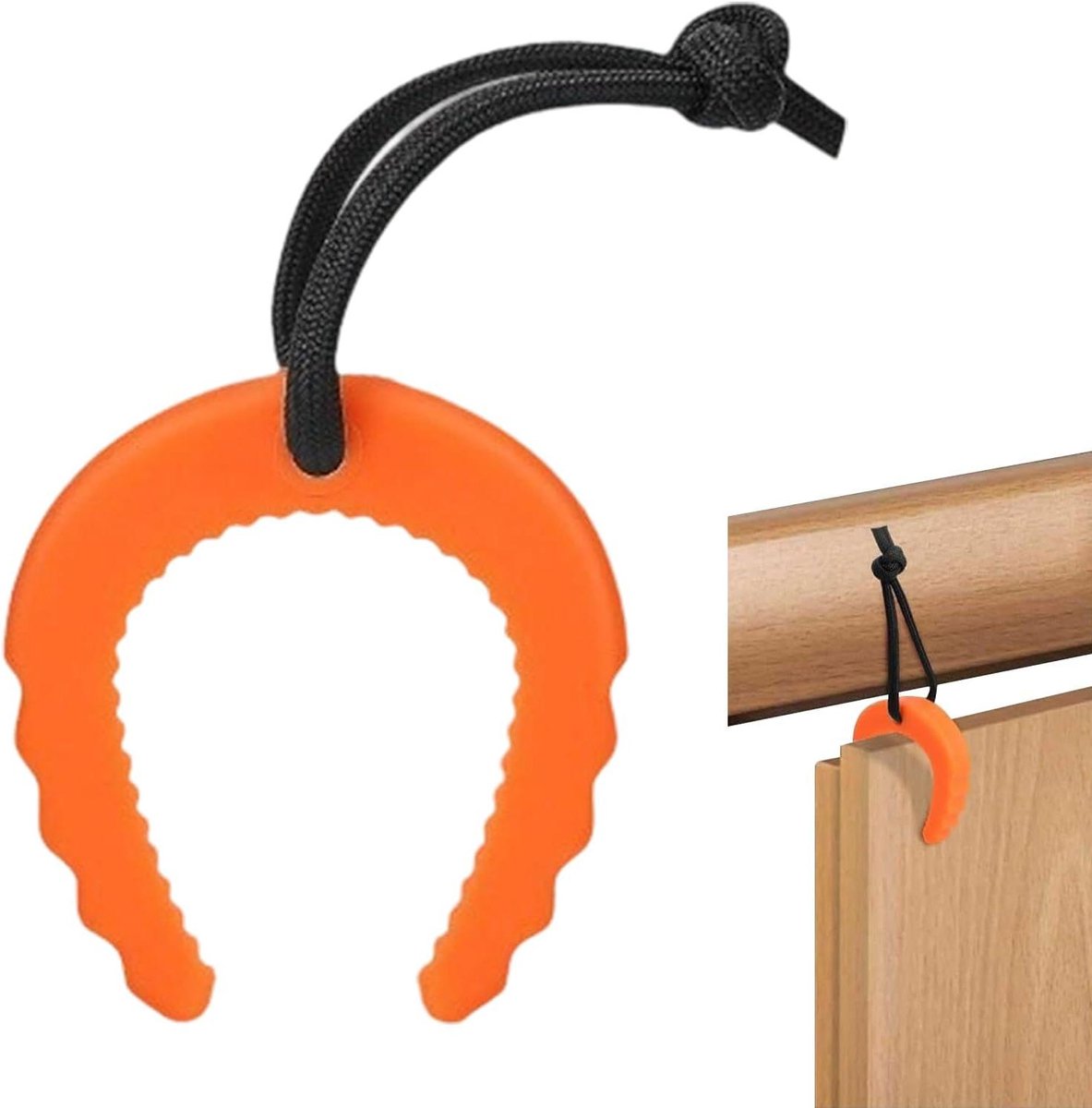 Deur Beschermclip - Deurstopper C-vorm - Veilige Doorgangen - Geluiddempend Ontwerp - 7x7x7 cm - Oranje