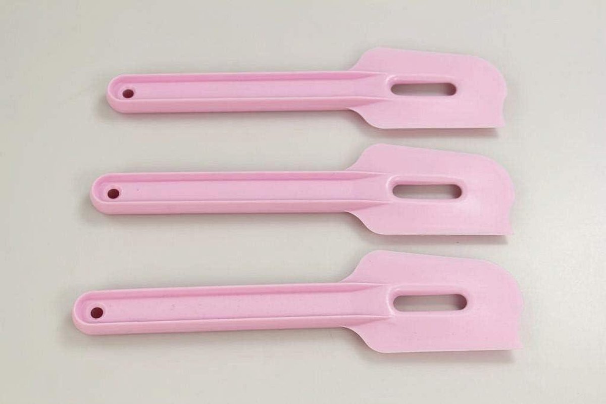 Deegschraper Set - Bakhulp Pot - Bakken En Keuken - Vaatwasmachinebestendig - 3 Stuks - Roze