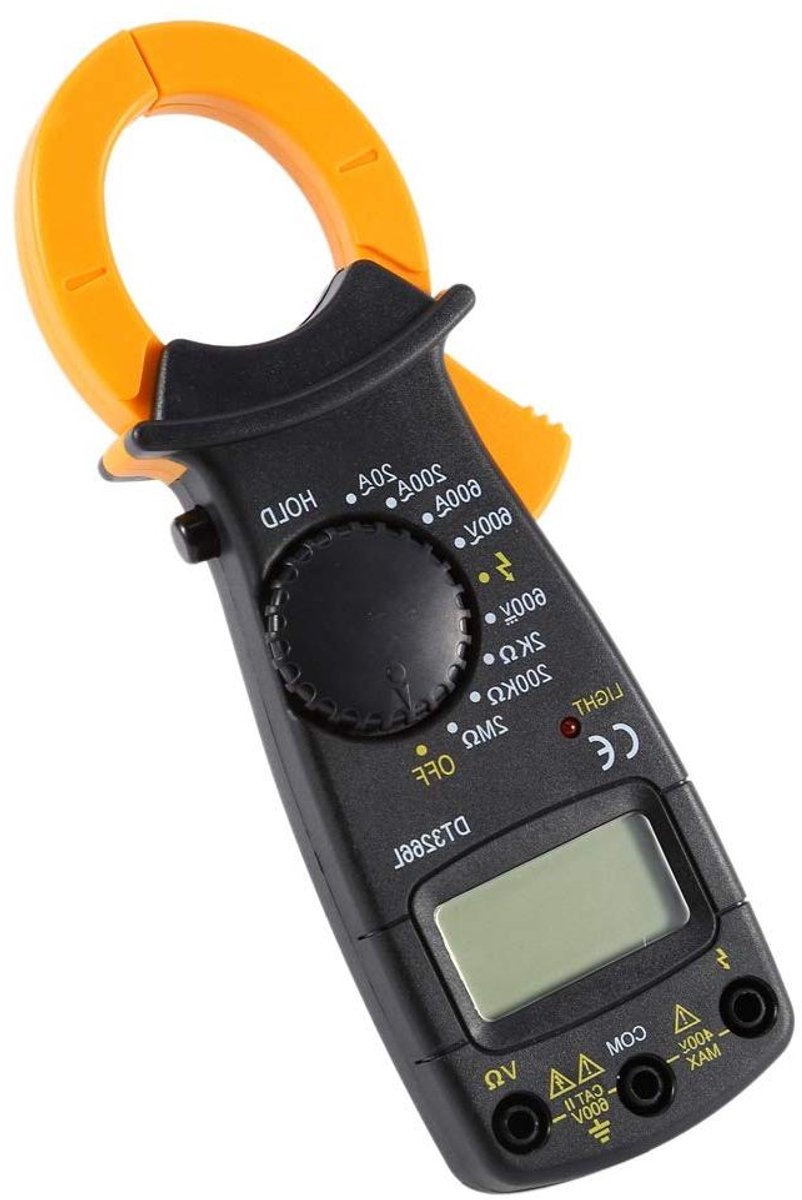 Digitale Tangmeter - Amperemeter Voltmeter - Stroom Meten - Automatische Uitschakeling - 600A AC - Grijs