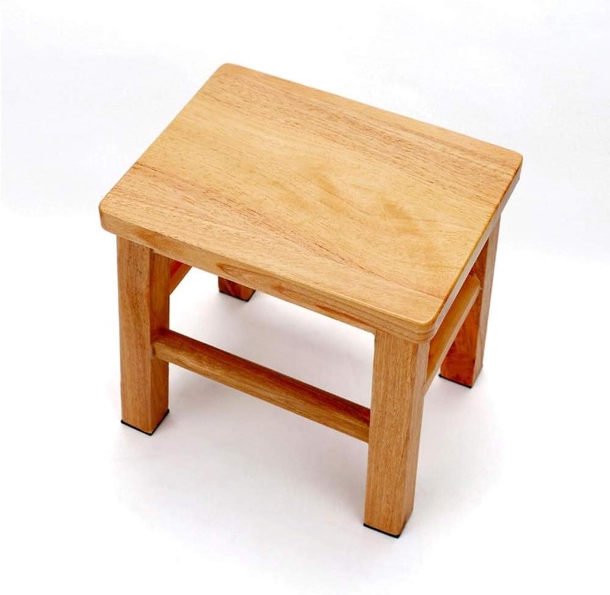 Houten Krukje - Voetenbankje Tafel - Zitplek Creëren - Massief Hout - 25CM - Groen