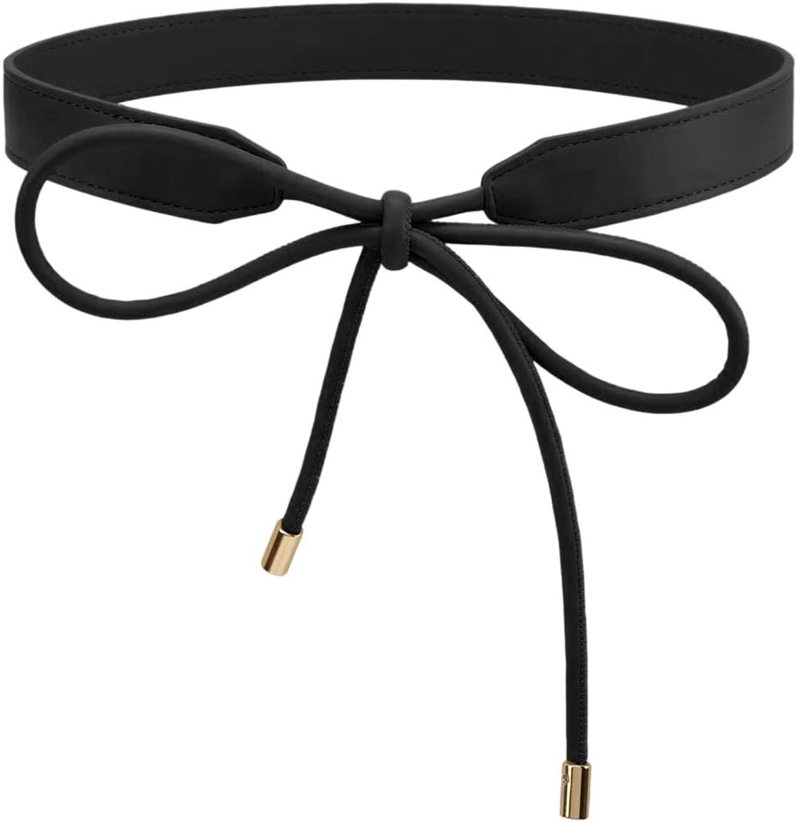 Bohemian Faux Leather Riem met Knopen voor Jurken, Jassen en Truien - 1.65 m (Zwart) - Modeaccessoire, Trendy, Stijlvol