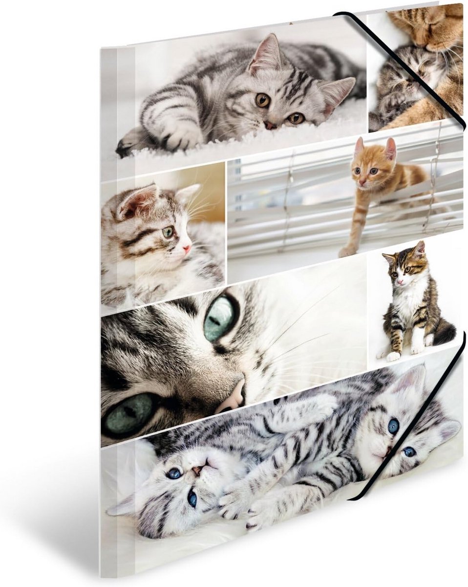 Verzamelmap A3 dieren katten kinderen hoekspanner
