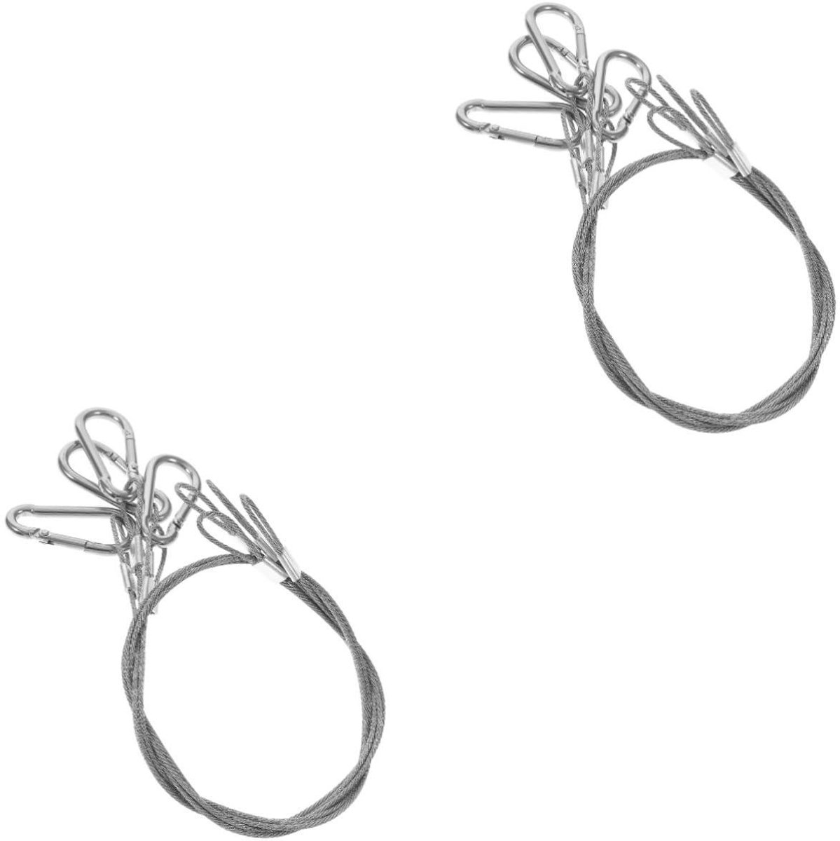 Veiligheidskabel Set - Staalkabel Haken - Veilig Ophangen - Roestvrij Staal - 50 cm - Zilver