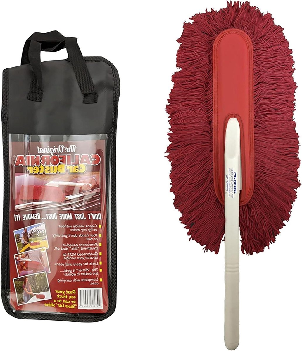 Auto Stofdoek - Katoenen Dweil - Snel Stof Verwijderen - Antikras Behandeling - 38cm Handvat - Rood