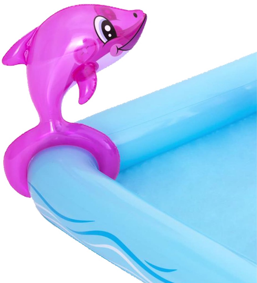 Bestway Kinderzwembad met Glijbaan - Incl. Opblaas Waterspeelgoed - 239 x 206 x 86 CM - 308 L - Waterdieren — afbeelding 7