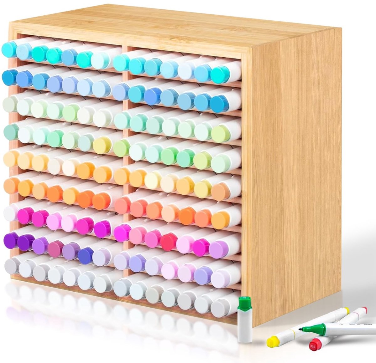 Cosensi- Pennenhouder - Bamboe - Grote Opbergruimte - Bureau Organizer - Desk Organizer - Ruimtebesparend - Natuurlijke Bamboo