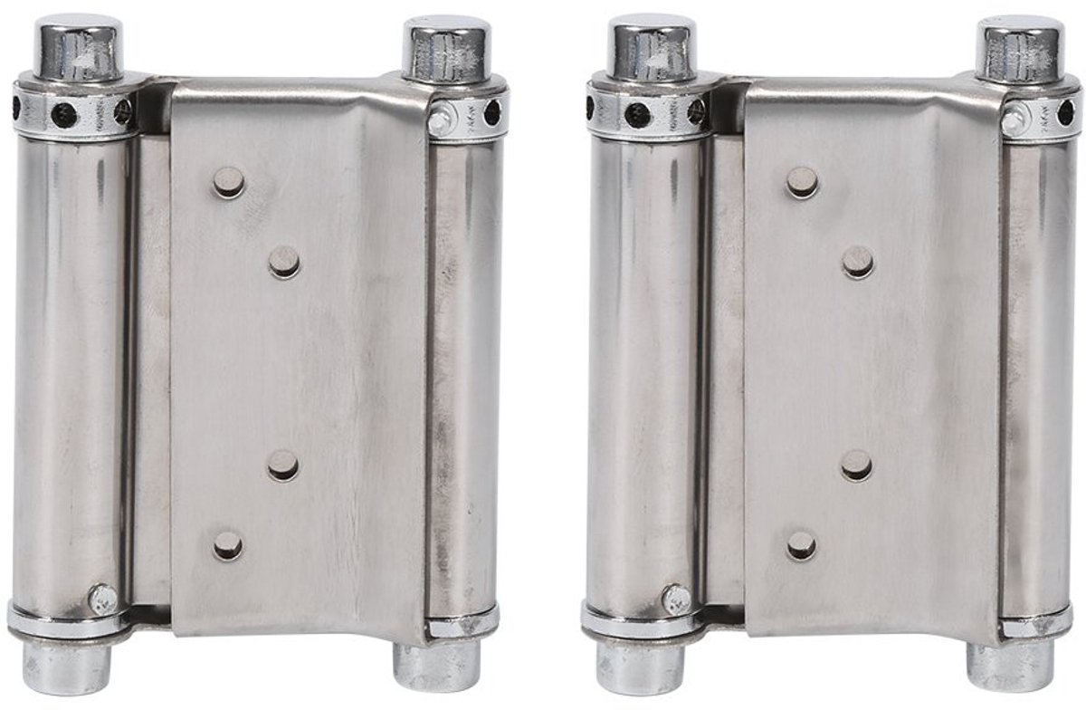 Cosensi- Scharnier Set van 2 - 7.5 cm Dubbelwerkende Scharnieren - Voor Deuren - Inclusief Bevestigingsschroeven - Geschikt voor Bar en Counter - Deurscharnier
