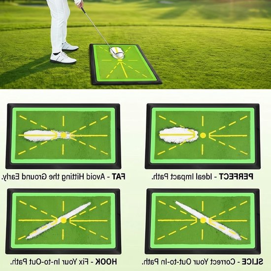 Golftrainingsmat 44,4 x 30,8 cm - Oefenmat met antislip rubberen basis voor nauwkeurige balstriking, golfswing en training voor beginners en gevorderden — afbeelding 4