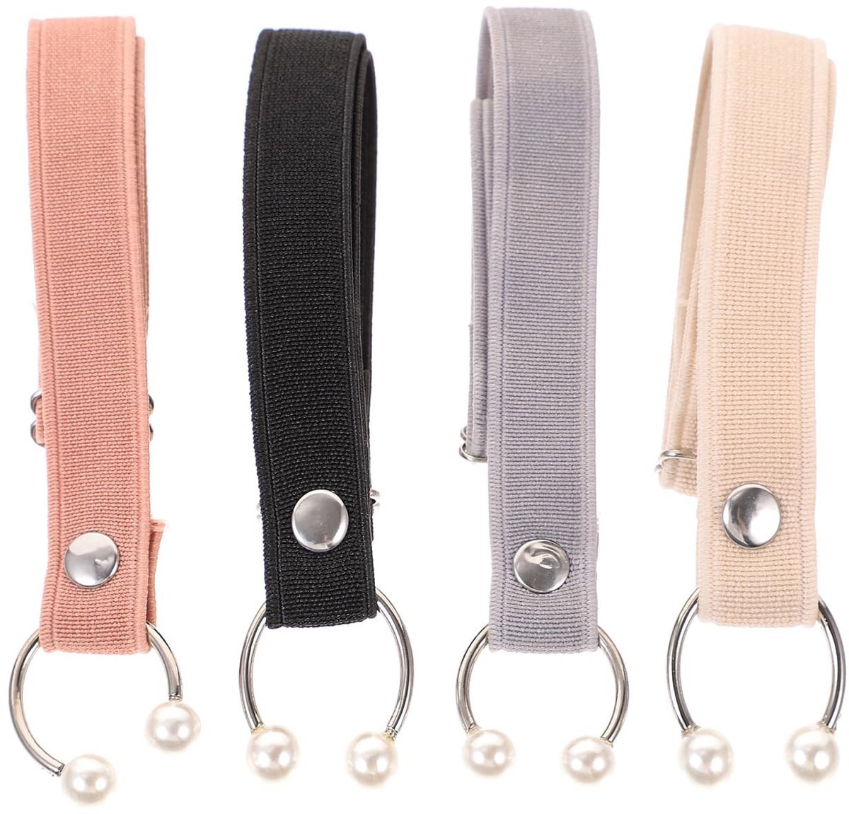 Cosensi- Hakken Antislip - Hakken voor Dames - Hakken met Enkelbandje - Hakken met Parels - Hakken Set van 4 - Elastische Schoenbanden - Schoenbandjes