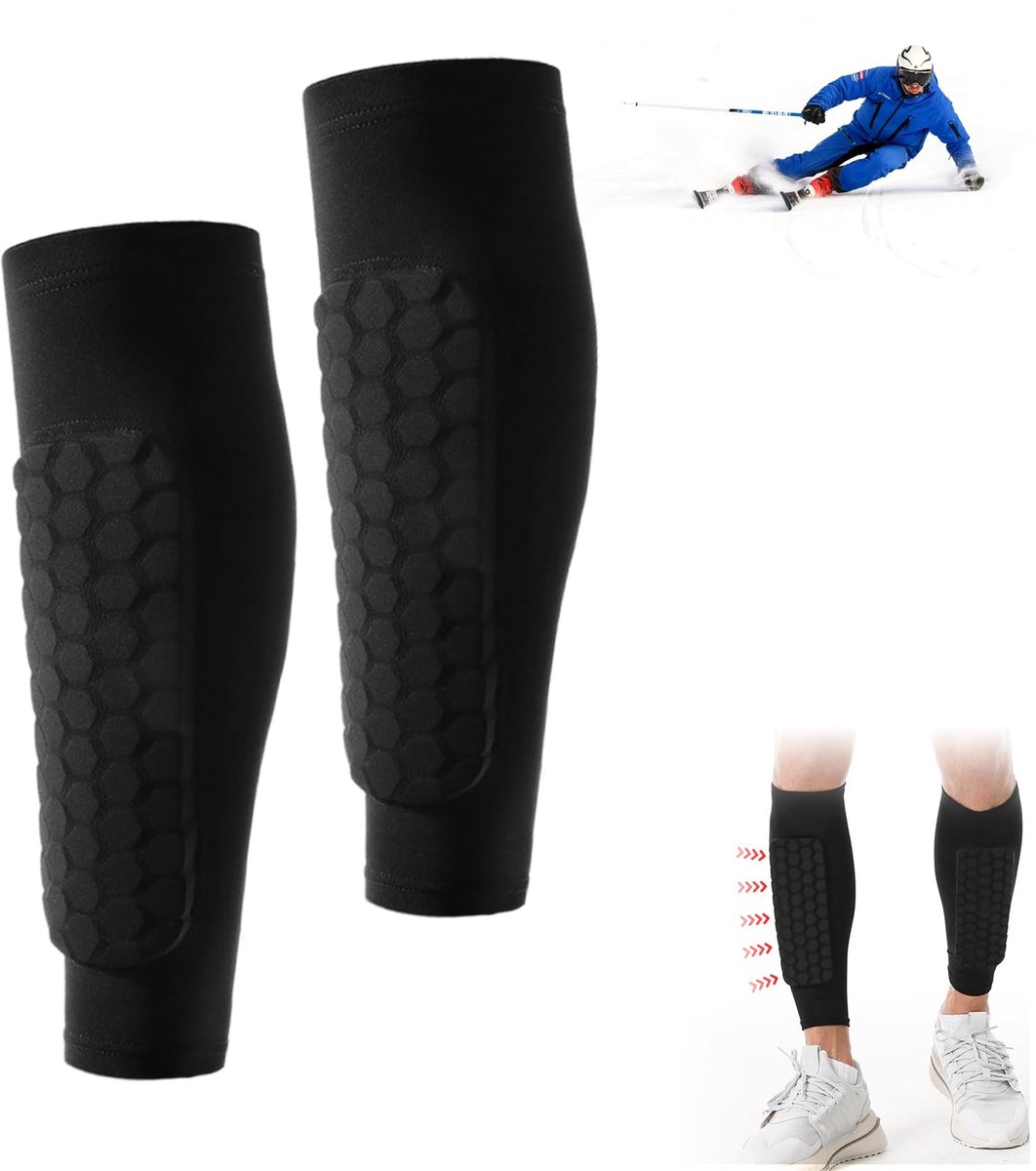Cosensi- Scheenbeschermers Voetbal - Antislip - Nylon - 28cm - Onderste Omtrek 16-19cm - Bovenste Omtrek 26-32cm - Comfortabel en Ondersteunend - Scheenbescherming
