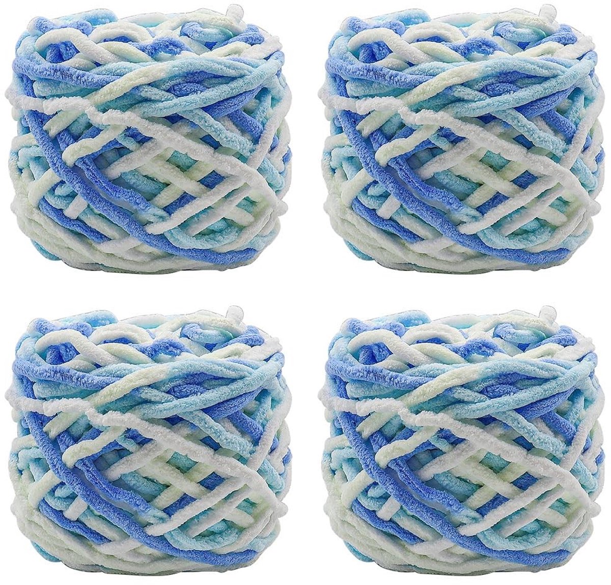 Cosensi- Breigaren Stevig - 4 Rollen - Polyester - Zacht - Meer kleuren - 100g per rol - Haakgaren