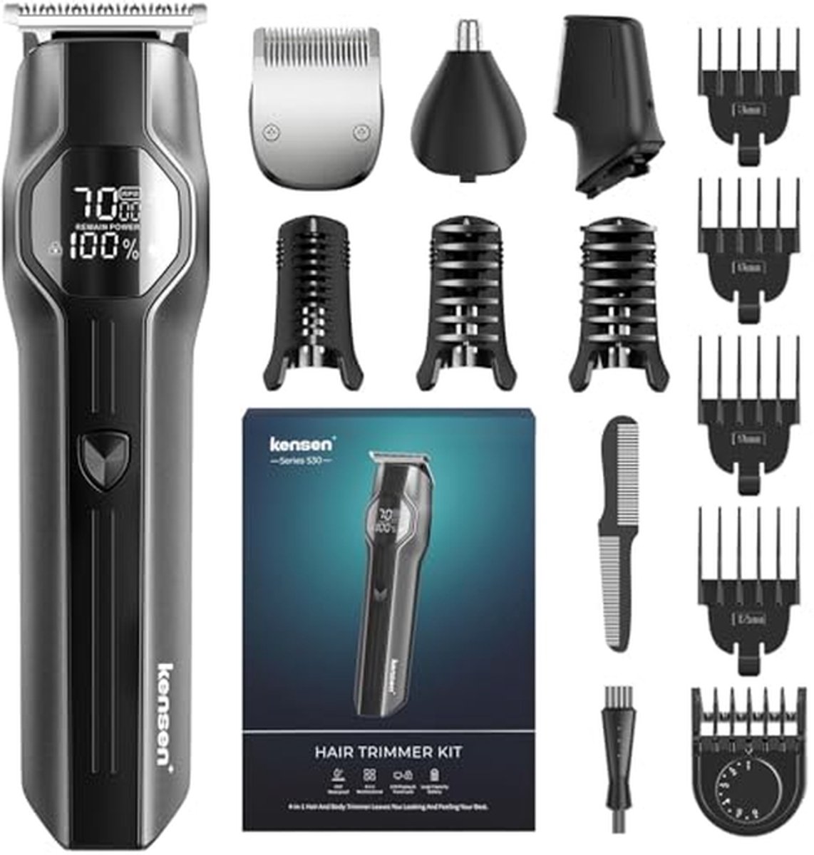 4-in-1 Draadloze Body Haar Trimmer voor Mannen - Oplaadbaar en Waterdicht