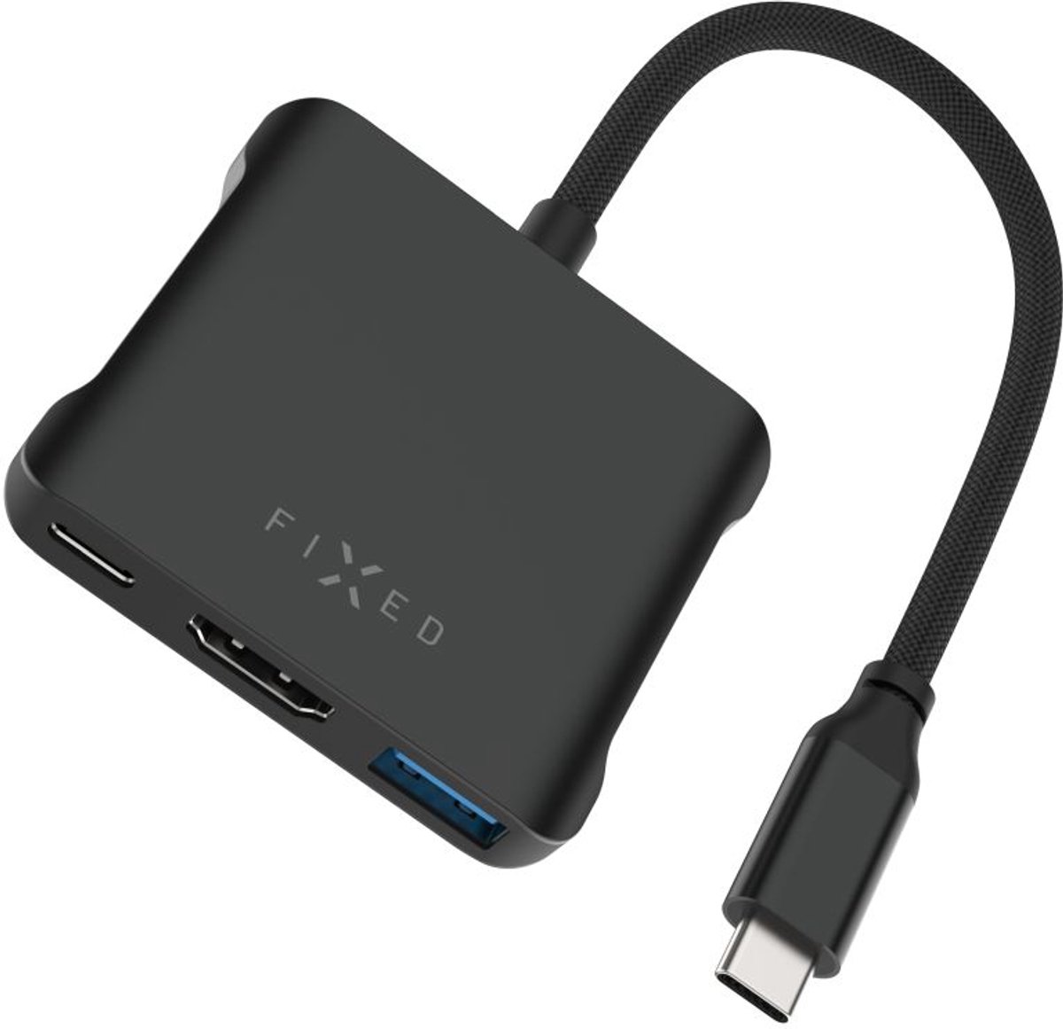 FIXED HUB Quadri 5-in-1 USB-C Hub – 4K HDMI – 140W Power Delivery – USB-C & USB-A – Space Black