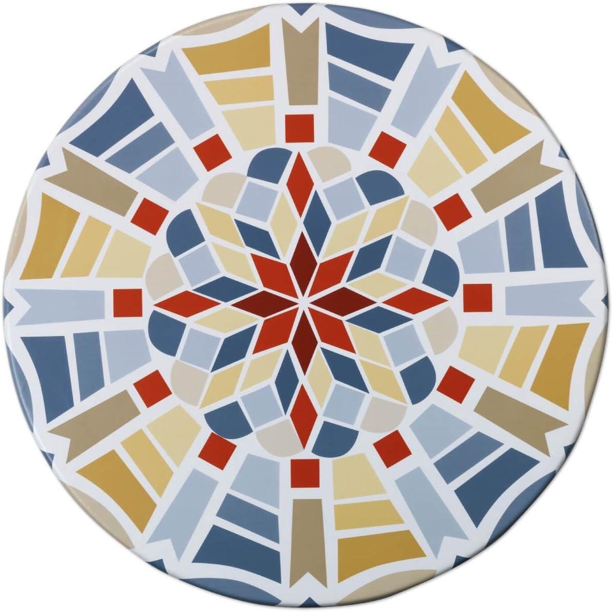 Span-tafelkleed - Beschermhoes rond - Tafel beschermen - Verschuift niet - Ø 85-105 cm - Meerkleurig