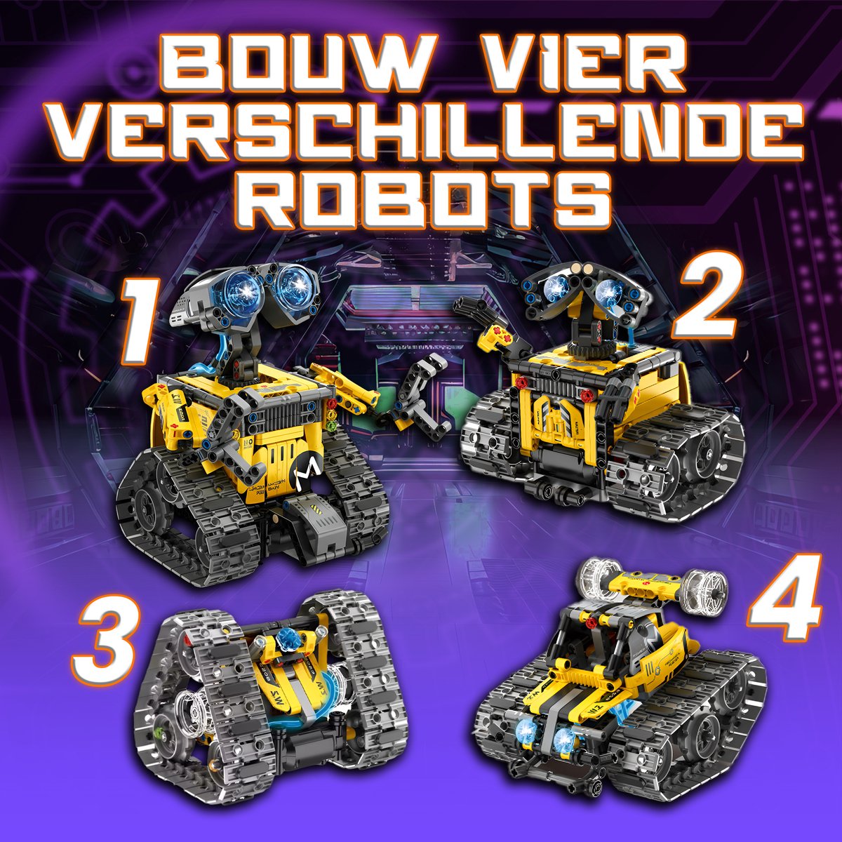 Qualitá® Robot Bouwpakket 4 in 1 – Educatief Speelgoed – Robot Speelgoed - Robot Bouwpakket - STEM speelgoed – Programmeren Voor Kinderen - Interactief Speelgoed – 496 Onderdelen – 7-9 Jaar — afbeelding 8