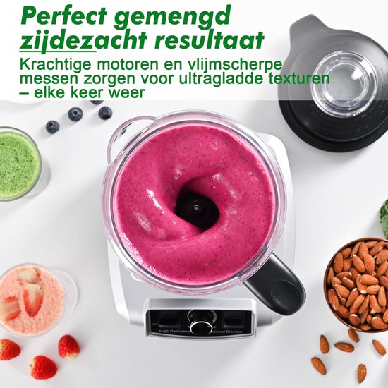 Blender 1500W - Professionele Blender - 2L BPA-Vrije Kan - 8 RVS Messen - Ice Crush & Smoothies van Blender — afbeelding 2