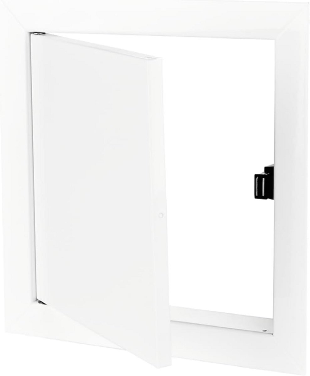 Inspectiedeur wit gepoedercoat staal ventilatierooster 200 x 200 mm snelle toegang sanitaire installaties