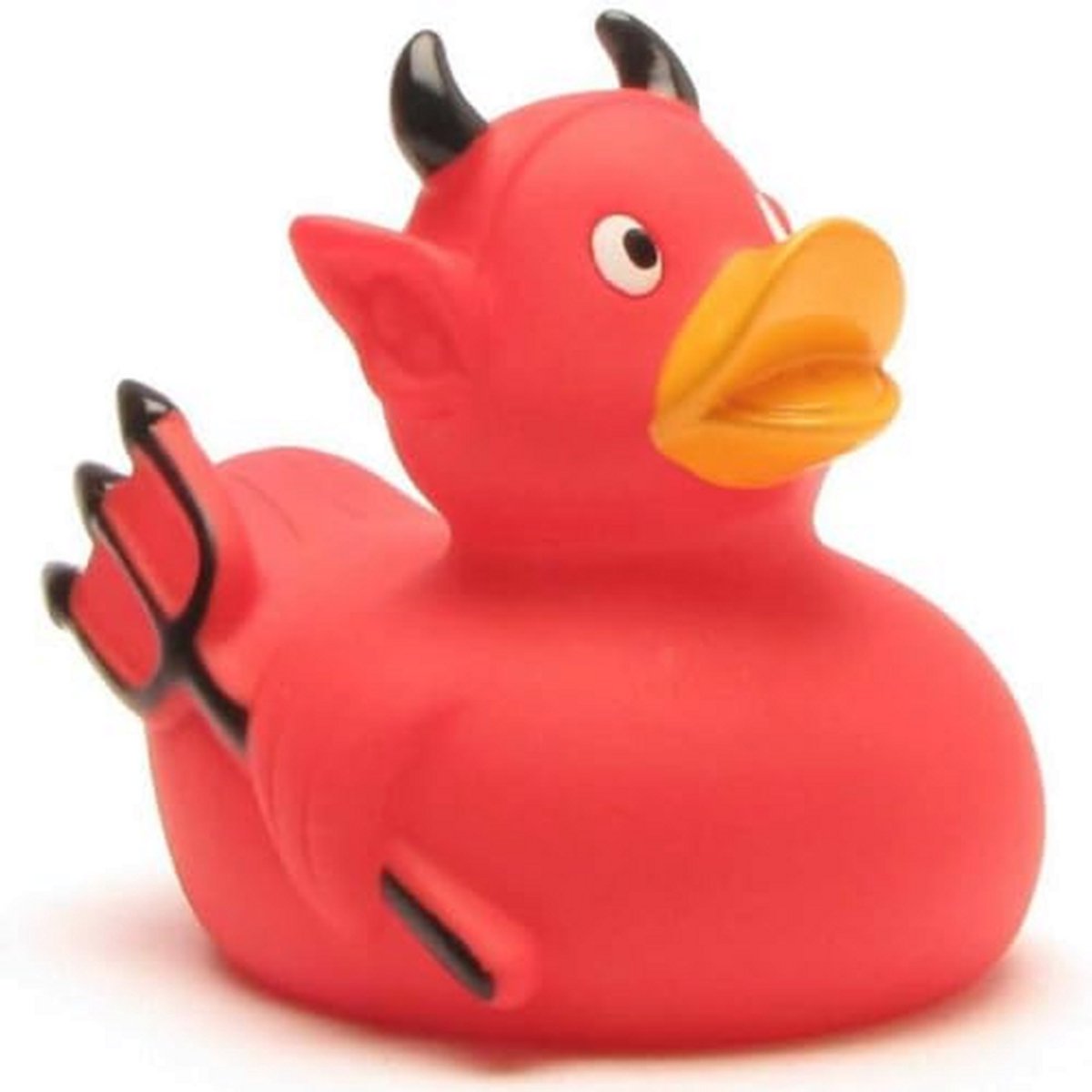 Silicone badeend - Duivelse eend met sleutelhanger - 7,5 cm - Kinderspeelgoed