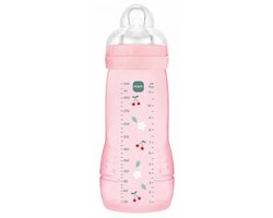 MAM Easy Active Fles 2e Fase 330 ml 6 Maanden en + Zeer Snelle Stroom (Kleur : Bessen)