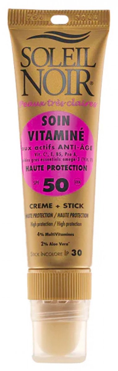 Soleil Noir Soin Vitaminé Crème SPF50 20 ml + Stick SPF30 2 g