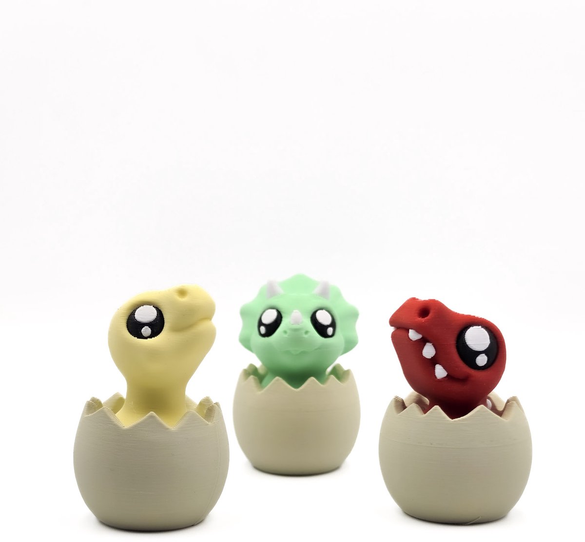 Dino Fidget Clicker Set – 3 Stuks – 3D Geprint Klikkers – Cosmetalic - ADHD Fidget – Stressbal Alternatief - Dino’s in Ei – Rustgevend Friemelspeelgoed & Stress Reliever