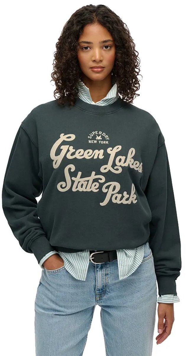 Superdry Lo-fi Outdoor sweatshirt met losse pasvorm Dames Truien Dark Forest