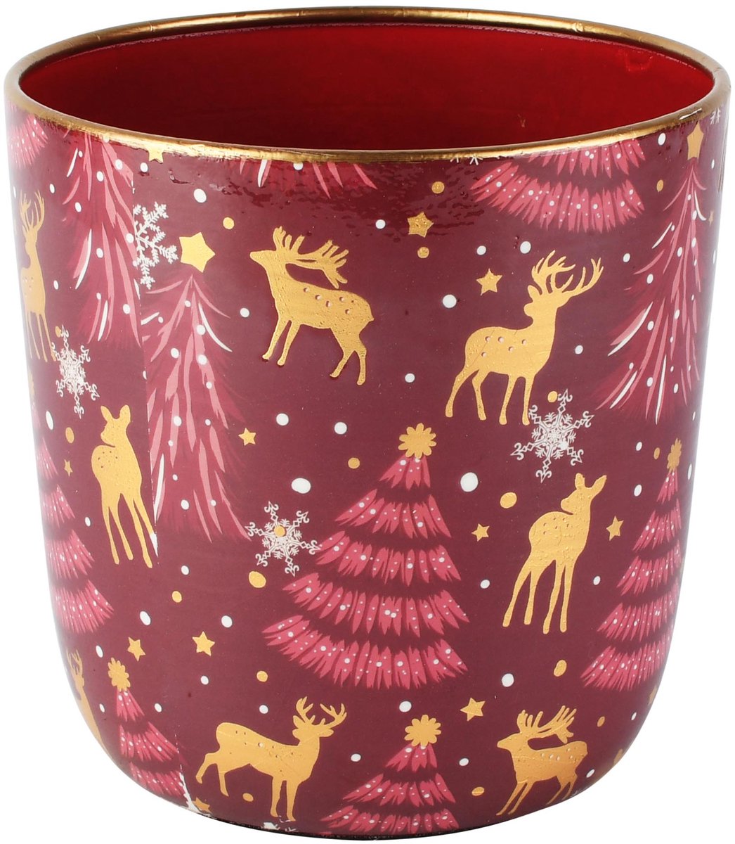 Dekoratief | Bloempot 'Winter Chic', metaal, 16x16x16cm | A265608