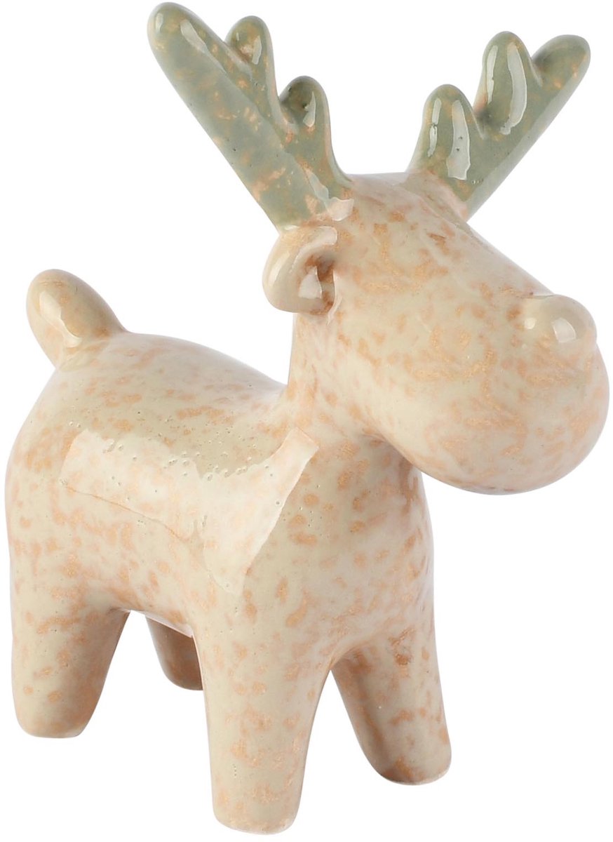 Dekoratief | Deco rendier staand, beige, dolomiet, 10x8x11cm | A265955