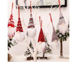 Christmas Gnome for Hanging, 6 Pieces, Gnome Christmas Figure, Without Face Dolls Pendants, Tree Decoration, Christmas Gnome for Children, Family, Easter, Christmas