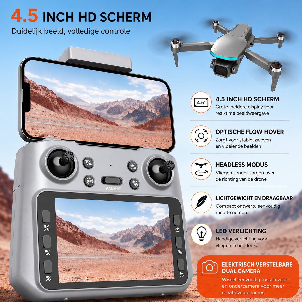 iTeck X5 Drone met Camera en Schermcontroller thumbnail 5