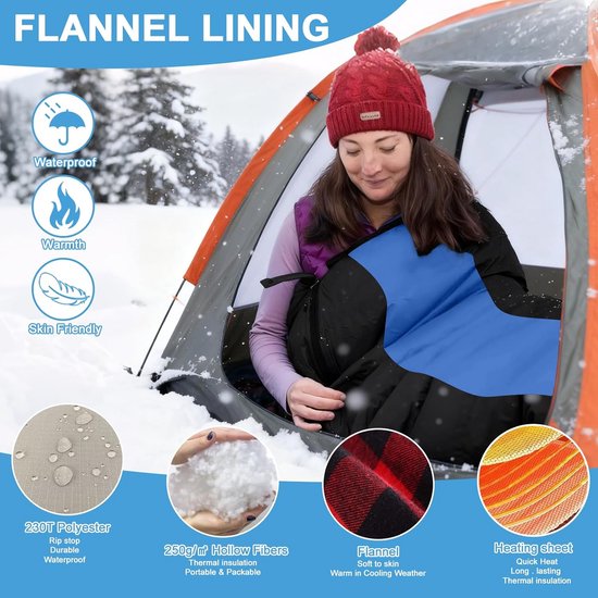 Outdoor Camping Sleeping Bag, Sleeping Bag for Adults and Children, Waterproof Sleeping Bags Damping and Hiking, Ultralight Sleeping Bag, Compact Sleeping Bag van OutDoor — afbeelding 2