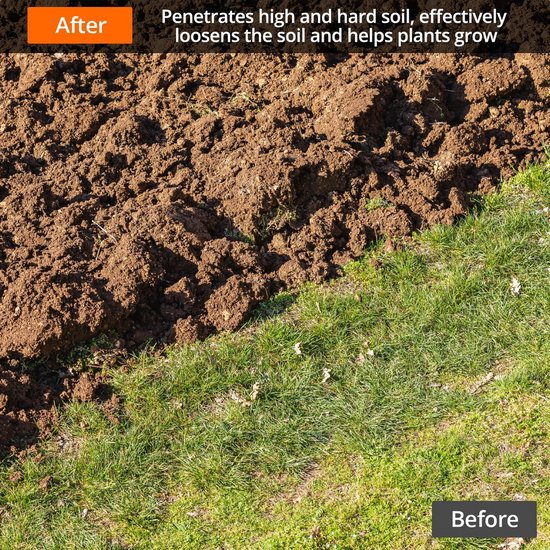 QWORK® Twist Tiller Handmatige Cultivator, Tuinhark Gereedschap, Verticuteerder, Onkruidverwijderaar, met T-Handvat en Stalen Schachtpunten. van QWORK — afbeelding 3