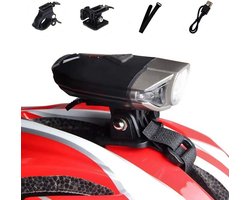 WASAGA Bicycle Helmet, Light, 300 Lumens, LED, Bicycle Helmet, 3 USB Modes, Rechargeable, Waterproof, Bicycle Headlight