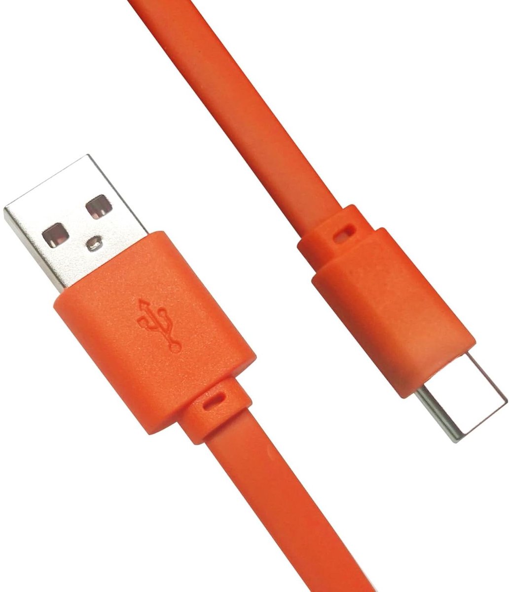 Type C Kabel - Oplaadkabel - Apparaten Laden - Knoopvrij Ontwerp - 20cm - Oranje