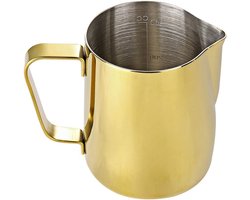 Melkopschuimer 350ML, Geïsoleerde RVS Koffiekop voor Espresso en Latte Art, Met Handvat en Meetplaat