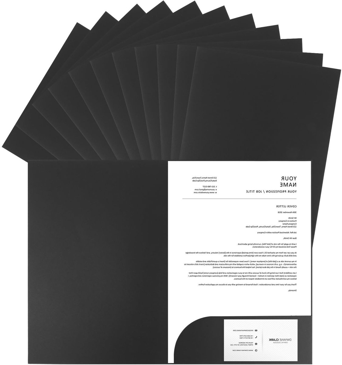 OmGoods - Dailygoody - Presentatiemap A4 - Documentenmap - Hoogwaardig kraftpapier - Zwart - Verzamelmap - Handig voor rapporten