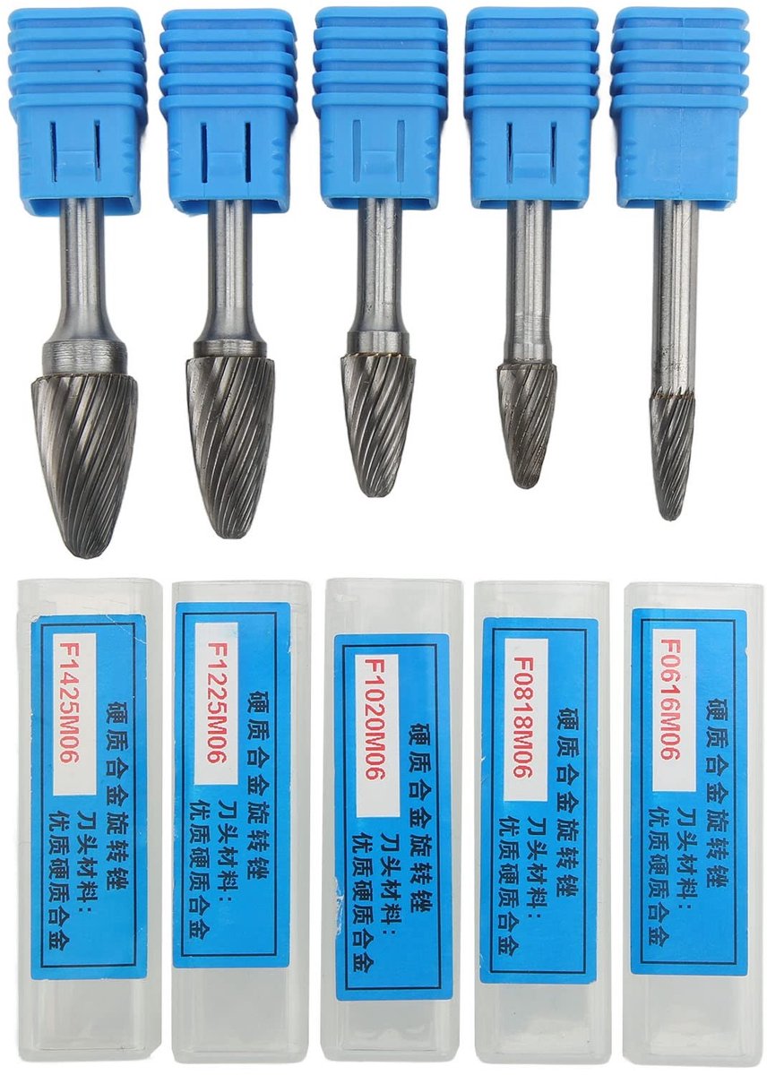 OmGoods - Dailygoody - Carbide Rotary File Set - Precisie Frees voor Graveren en Polijsten - 5-delige Set - Perfect voor Nauwkeurige Bewerkingen - Ideaal voor H...